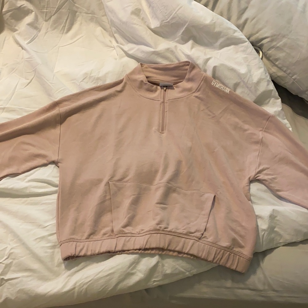 Gymshark quarter zip pink cropped sweater